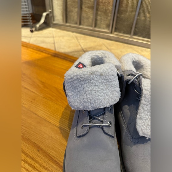 Size W8.5 Timberland Linden Woods Waterproof Fold Down Fleece Boots in Grey - Picture 12 of 12